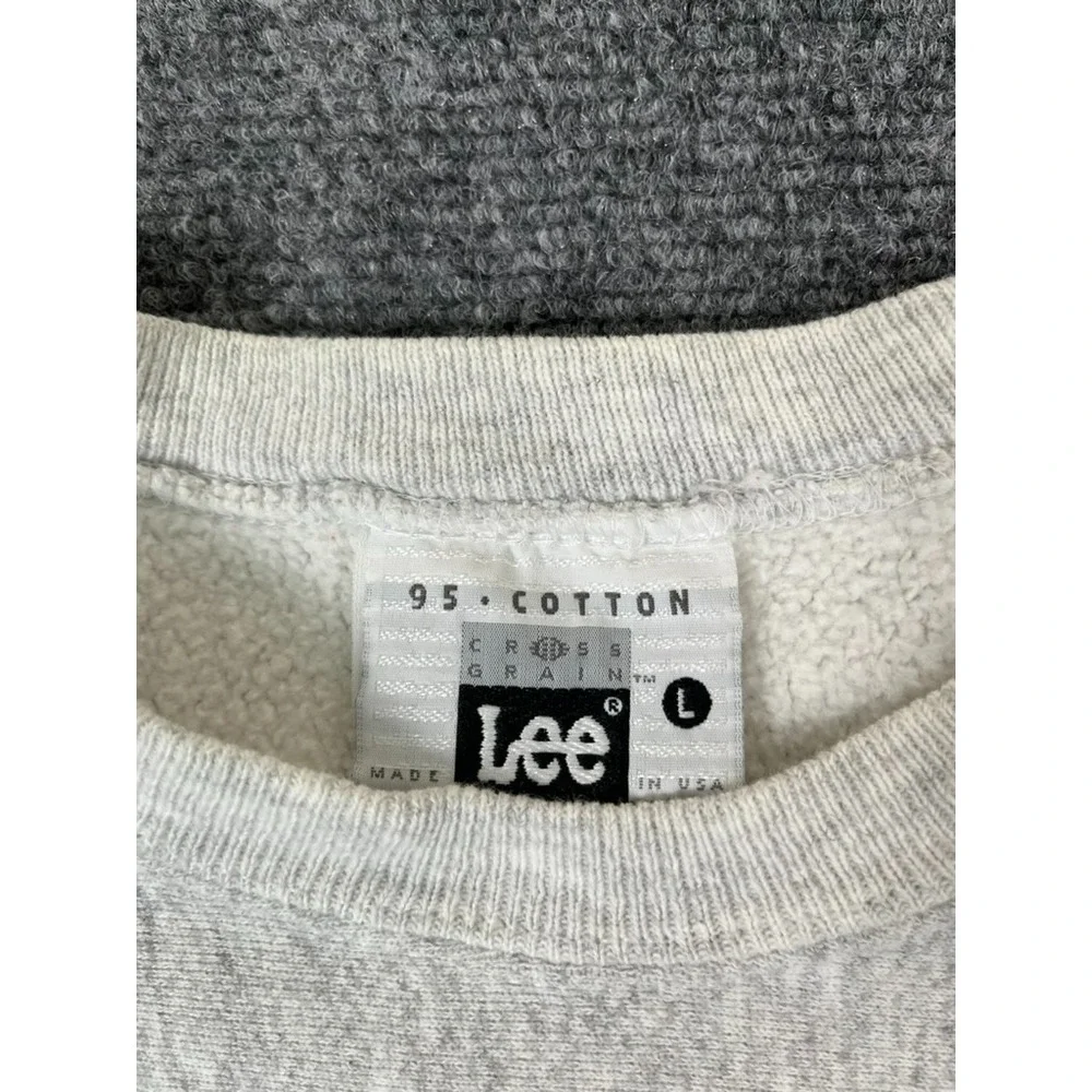 Vintage 90s Lee West Point Gray Crewneck Heavy‎ Pullover Sweatshirt Mens Size L